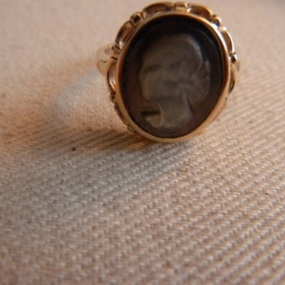 Cameo ring 1950 10K yellow gold SZ 6 - Picture 2 of 7